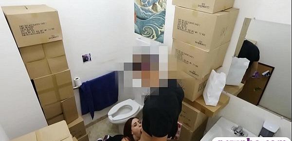  Saucy girl banged in pawnshops toilet